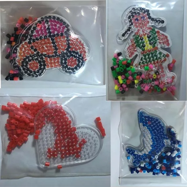 4 шт. Puzzle Pegboards Вышивка Крестом Картины с цветная бумага для 5 мм Hama perler Бусины DIY Дети Craft Пластик трафарет ребенок предохранитель шарик Игрушечные лошадки - Цвет: Серый