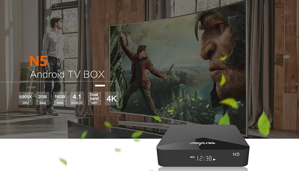 MAGICSEE N5 Android tv Box OS tv Box Amlogic S905X Android 7.1.2 2 Гб ОЗУ 16 Гб ПЗУ 2,4G 5G WiFi 100 Мбит/с BT4.1 поддержка 4K H.265