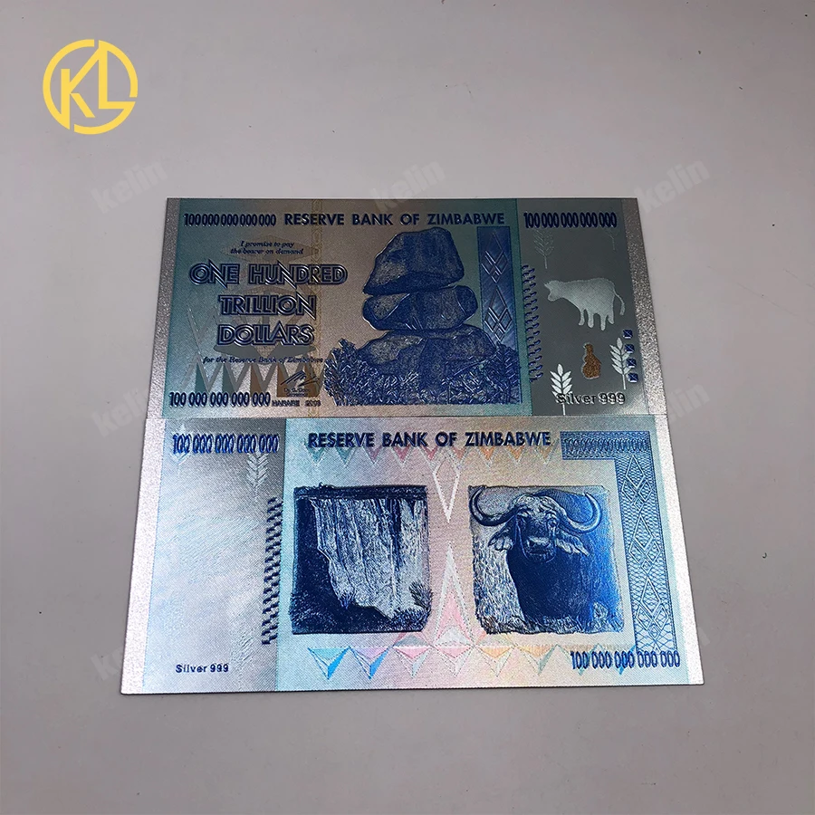 100pcs Lot Plastic Material Silver Or Gold 999 Foil 100 Trillion Plastic Material Silver Or Gold 999