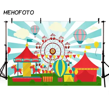 

MEHOFOTO Circus Tent Party Banner Backdrops for Photography Children Amusement Park Birthday Decoration Photo Background