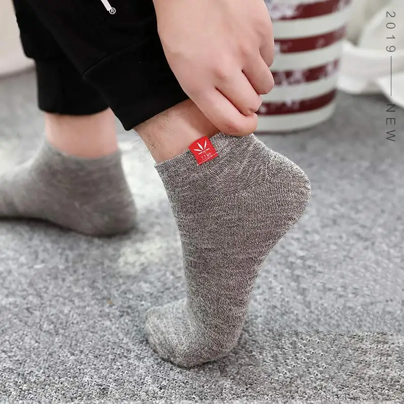 

Shake Spring Summer Men Cotton Ankle Socks For Men's Business Casual Solid Color Maple leaf cartoon alien print Short Socks Male
