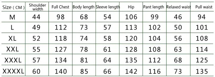 size chart