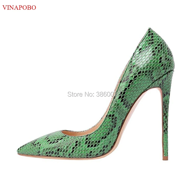 VINAPOBO Women Pumps green Snake Pattern Print Pointed TOE Mixed Color Ladies Sexy High Heel Party Dress Shoes Wedding shoes | Обувь