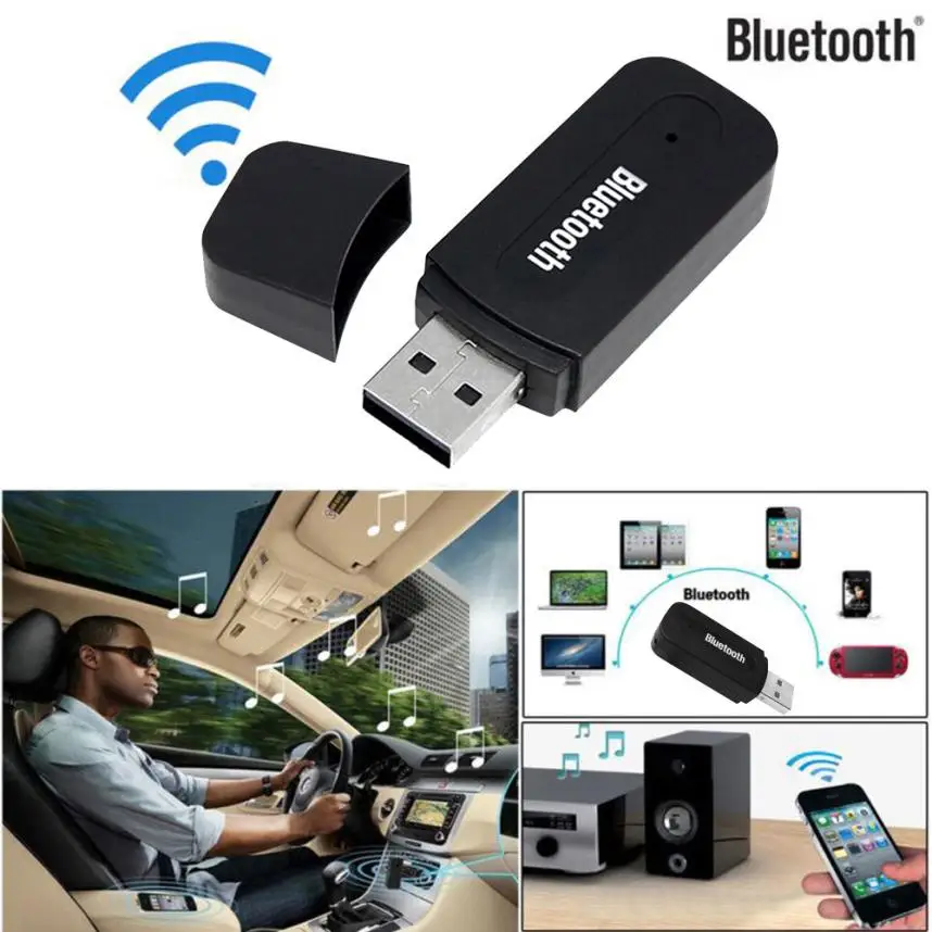 

OMESHIN 3.5mm Car Wireless USB Bluetooth Aux Audio Stereo Music Speaker Receiver Adapter Dongle+Mic For PC May7 Drop Shipping