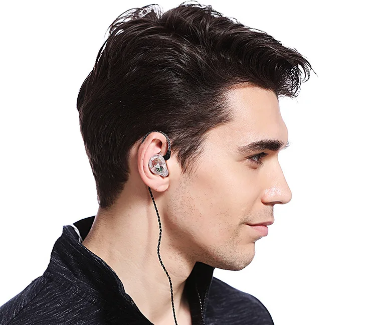 Наушники вкладыши QKZ VK1 4DD Hi Fi DJ Monito спортивные наушники для бега гибридная