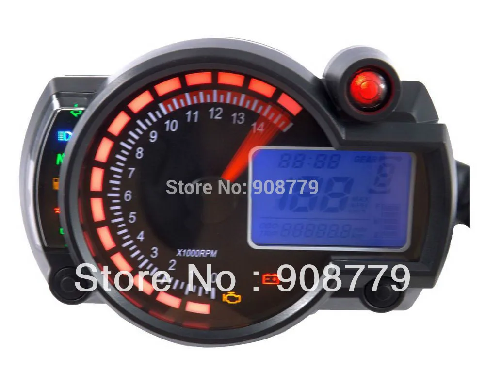 Adjustable Motorcycle digital speedometer LCD digital Odometer 7color