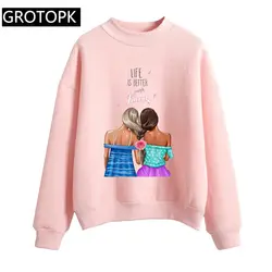 Жизнь лучше с другом sudaderas mujer 2019 BFF Harajuku розовый свитер для женщин с длинным рукавом Толстовка для женщин толстовки