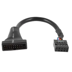 Высокое качество 15 см USB 3,0 20 штыревой разъем типа «папа» для USB 2,0 9 штырьковый гнездовой адаптер кабель