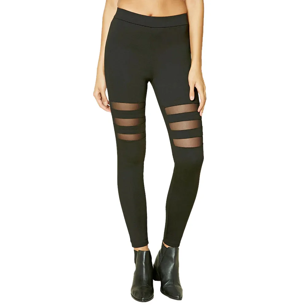 Summer Women Workout Leggings Push up Slim Leggings Mesh Transparent