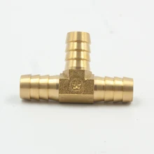 2 pcs LeginesBrass Hose Barb Tee, 1/8"1/4" 5/16" 3/8"1/2" 5/8", Barbed Tube Pipe Fitting, Coupler Adapter For FuelGas Water