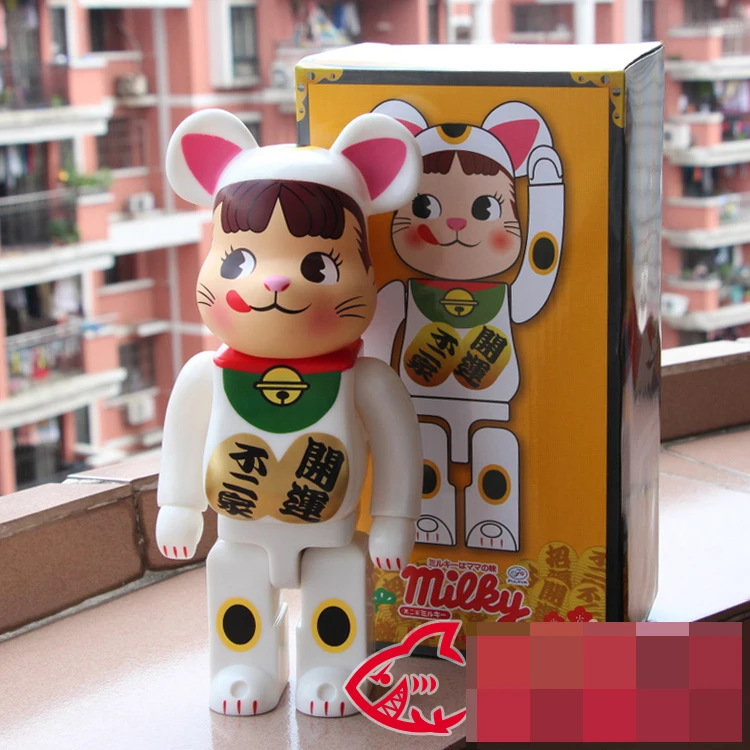 

Vinyl Doll Bearbrick Be@rbrick 400% 28CM Milky Lucky Cat PVC Vinyl Art Figure with retail box