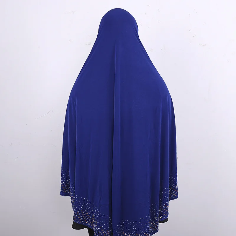 Качественные простые мусульманские женские хиджабы с бриллиантами, исламские арабские мягкие дышащие хиджабы Niqab, мусульманская одежда 100x90 см