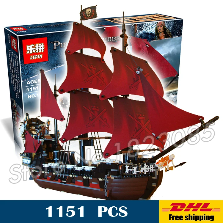 1151pcs font b New b font 16009 Pirates of the Caribbean Queen Anne s Revenge DIY