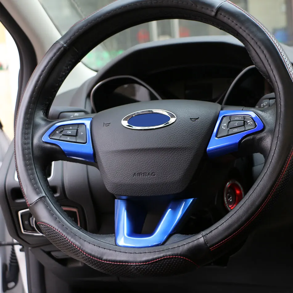 

Carmilla Car Styling ABS Steering Wheel Protection Cover Steering Wheel Stickers for Ford C-Max CMAX C Max 2015 2016 Parts