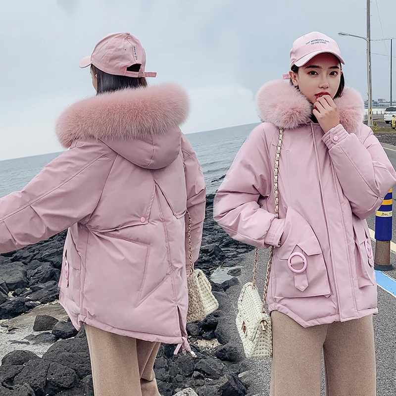 

New 2019 High Quality Winter Jacket Women Plus Size Winter Coat Hooded Warm Fur Collar Cotton Padded Long Parkas For Women