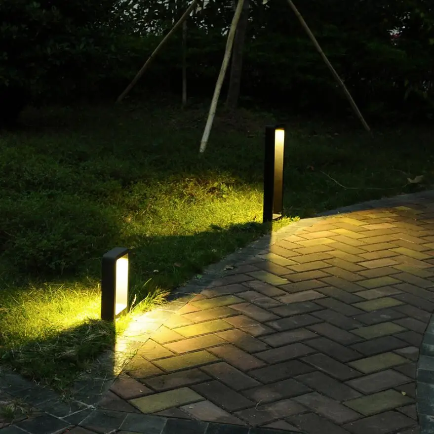 pçs prova dwaterproof água led jardim luz lâmpada do gramado pilar de alumínio pátio villa paisagem ao ar livre iluminação