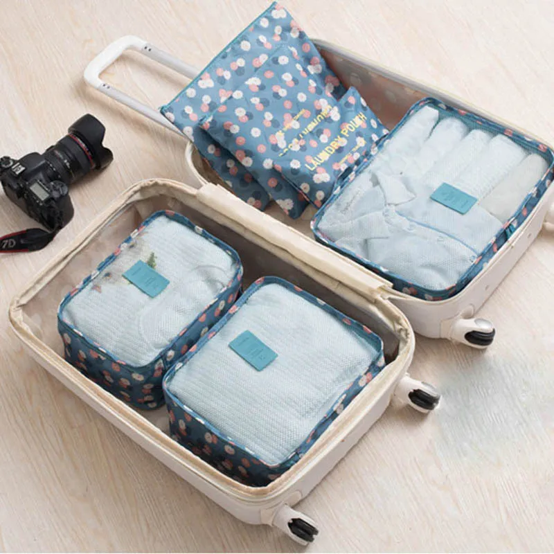 6Pcs/Set Travel Storage Bags Shoes Clothes Toiletry Organizer Luggage