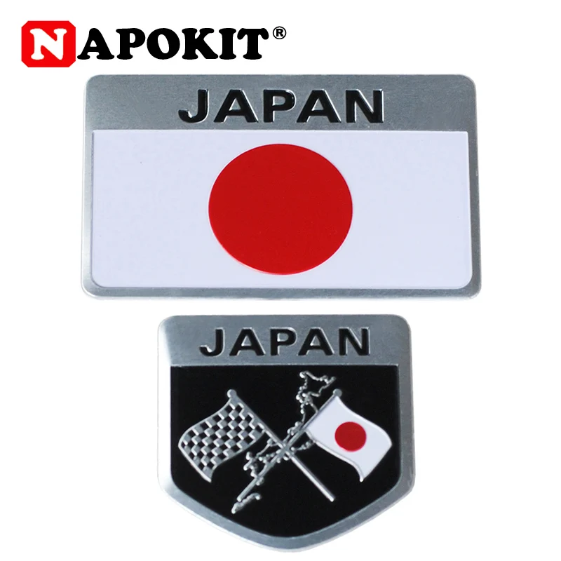 Metal Japanese Flag Emblem Badge JAPAN Car Sticker Decals Accessories