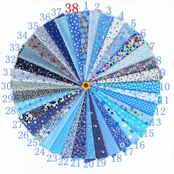 

blue Fabric Patchwork For Sewing Scrapbooking Fat Quarters Tissu Quilt Pattern Floral Fabric Textile Needlework Scraps 20X30cm