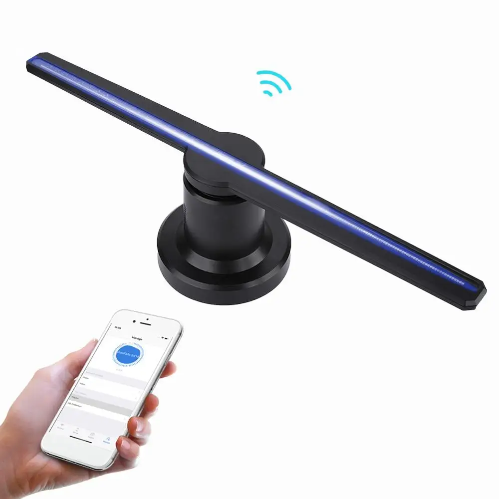 

Portable LED 3D Holographic Projection Advertising Machine PC WiFi Version Displayer EU Plug 110-240V