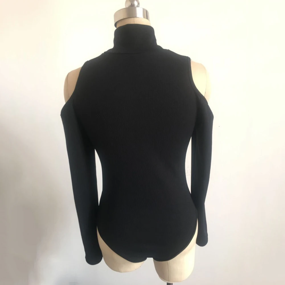 Модные осенние черные боди с длинными рукавами весенние элегантные водолазки Женское боди сексуальные без бретелек облегающие костюмы