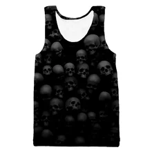 YX девушка черный череп коллаж 3D полный принт майка Топы Горячая Лето Без Рукавов хипстер хип хоп Повседневная Уличная одежда Топ тройник для мужчин