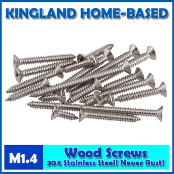 

GB846 M1.4 100 Pcs Cross Recessed Phillips Countersunk Flat Head Self-tapping Wood Screws For Laptop 304 Stainless Steel LD001