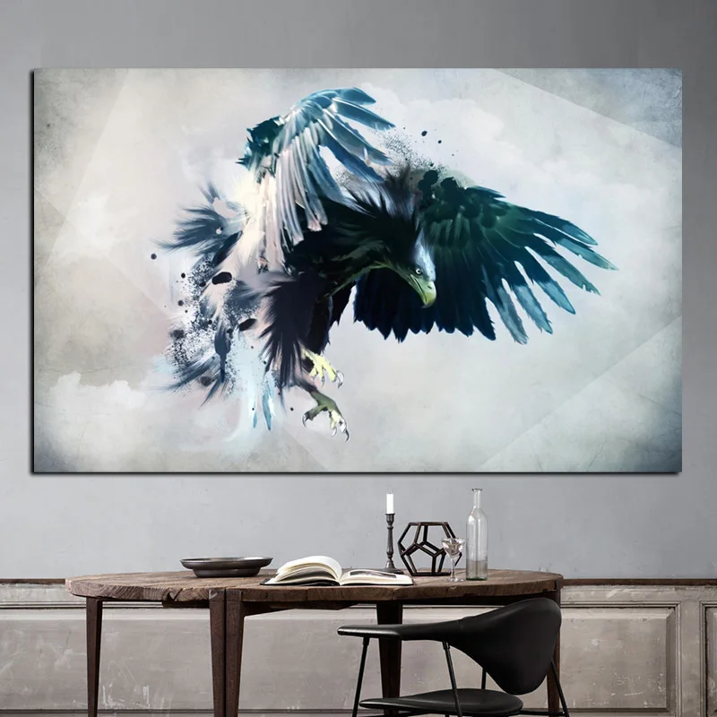 Modern Watercolor Flying Eagle Landscape Oil Painting Print on Canvas Pop Art Animal Wall Picture for Living Room Sofa Cuadros (3)