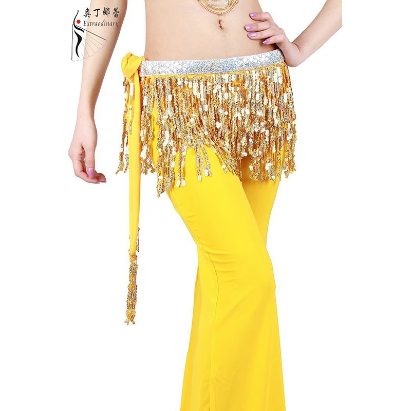 Belly Dance Belt Tassel With Intensive Sequin Performance Sciarpa Belly Dance Sash Danse Du