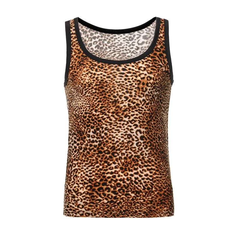 Men's Sexy Leopard Vest,Fashion Men Shirts,Men's Tank Topsin Tank Tops