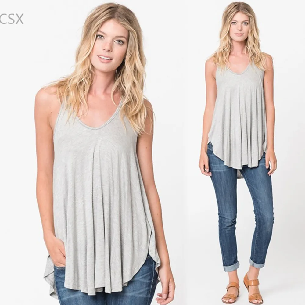 

2016 summer tops tees ladies Sexy women V-Neck Tank Top t-shirt female Sleeveless Backless woman Casual clothes plus size
