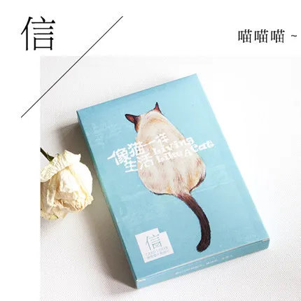 

30pcs /1lot Cute Live like a cat Greeting Cards Postcards Birthday Letter Business Gift Card Set Message Card