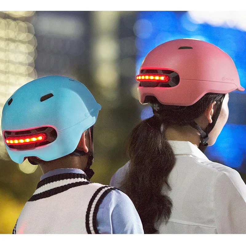 New Xiaomi Bicycle Smart Flash Helmets Matte Men Women Helmet Back Light 