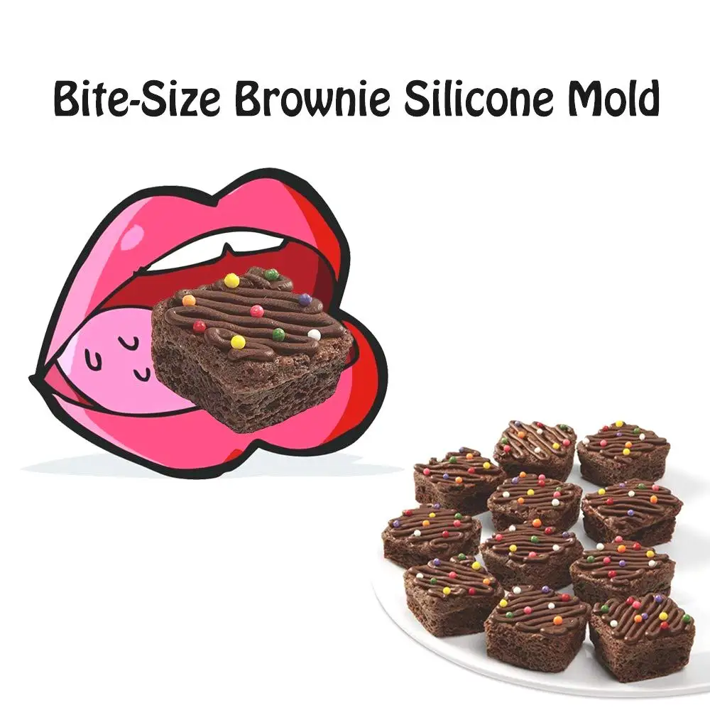 Mity Rain Bite-size Brownie Squares силиконовая форма 24 полости шоколадного брауни выпечка леденцы и мороженое формы, антипригарные