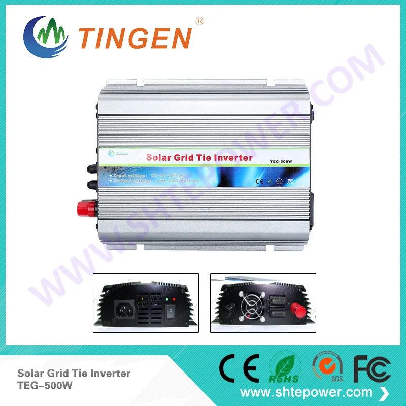 

110V/220V output AC 500W solar power inverter TEG-500W DC 10.8-28V input grid tie system 500watts 90-130V output