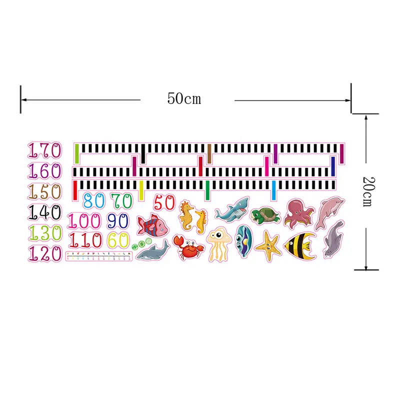 Наклейка на стену с измерением высоты для детской комнаты, мультяшная Наклейка на стену с измерением высоты, сделай сам, детская диаграмма роста, запись, украшение для дома