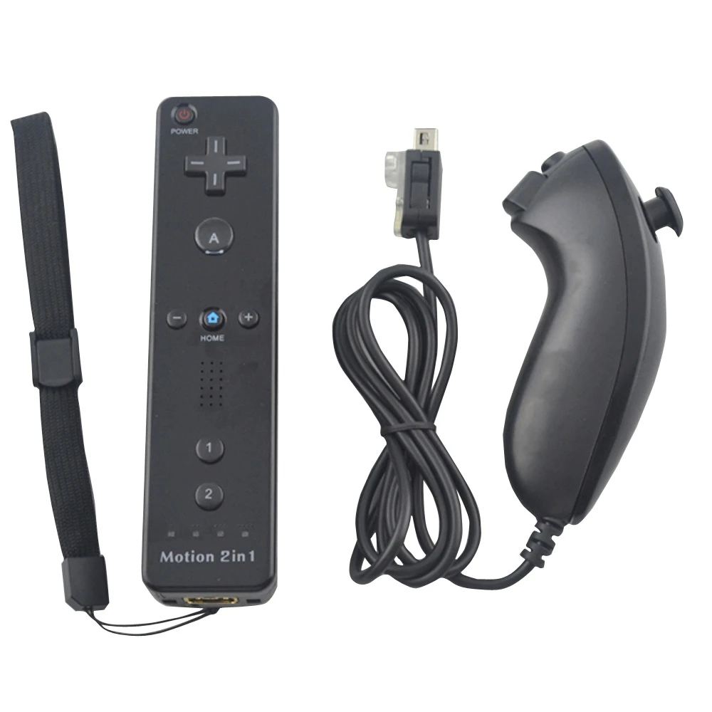 NEW 2 In 1 Set Wireless Gamepad Remote Controller Without Motion Plus + Nunchuck For Nintend Wii Controller SHIP