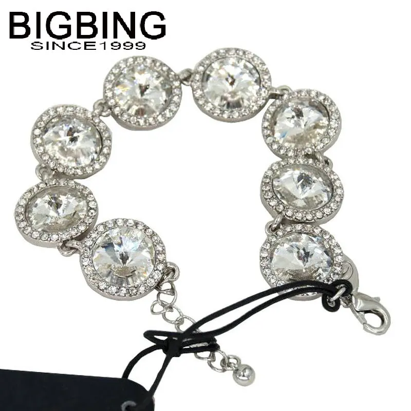 

T017 BIGBING jewelry fashion golden silver round full crystal bracelet fashion women bracelet fashion jewelry