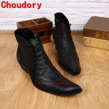 Choudory botas hombre; Мужская зимняя обувь; высокие кожаные военные ботинки; черные мужские ботинки с квадратным носком; Zapatos; итальянские мужские ботинки