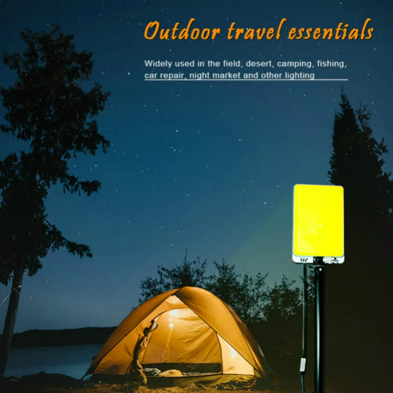 

12V 6900LM outdoors led work light rechargeable Camping tent portable spotlight cob searchlight Telescopic rod plywood