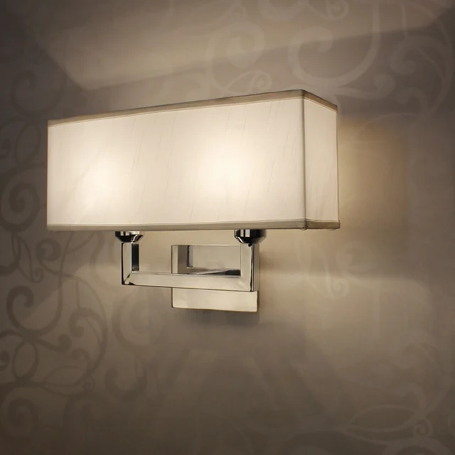 Modern Rectangle Wall Lamp E27 Restroom Bathroom Bedroom Reading Modern Rectangle Wall Lamp E27 Restroom Bathroom Bedroom Reading Lights Light Cloth Lampshade Home Decorative Rustic Style