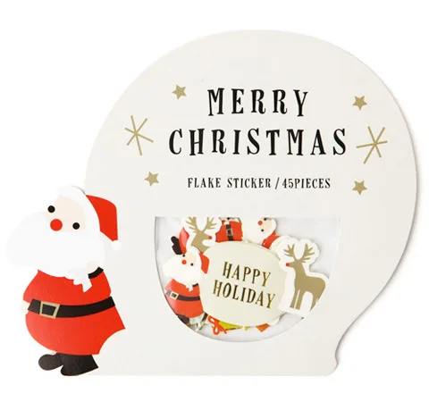45pc/Pack Christmas Decoration Sticker Pack Santa Claus Snowman Modeling Diary Decoration Paper Christmas Stickers цена 45pc/Pack Christmas Decoration Sticker Pack Santa Claus Snowman Modeling Diary Decoration Paper Christmas Stickers цены онлайн