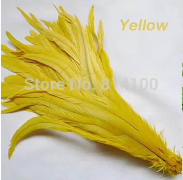 

Rooster tail feather Yellow Colors DIY feather clothing jewelry accessories / wedding Party supplies performance necessary