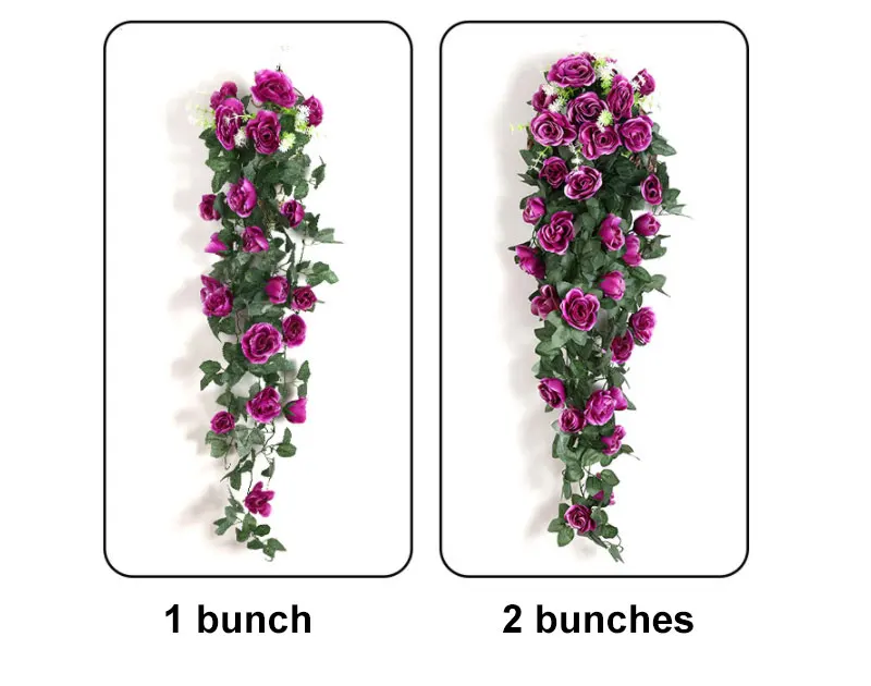 Шелковый Искусственный цветок Искусственные цветы Роза лоза подвесная корзина гостиная балкон украшение дома