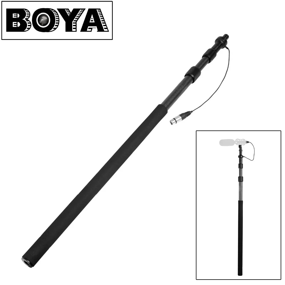 BOYA BY-PB25 углеродного волокна микрофон Boompoles с внутренним XLR кабель 1 м (3 3 &quot) до 2 5 (8