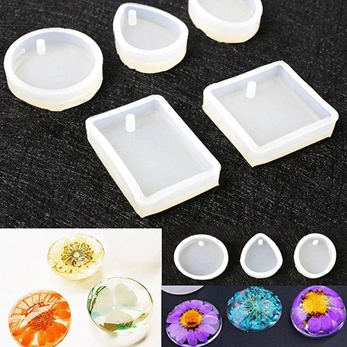 

Silicone Round Square Teardrop Oval DIY Pendant Charm Mold Jewelry Making Tool