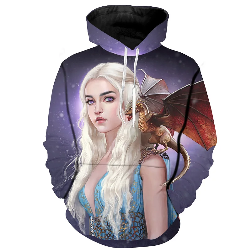 

Cloudstyle 2019 3D Mother of Dragons Hoodies The Throne Game Hoody Hoodies Hot Sale TV Show Pullovers Fashion Sweatshirts S-5XL