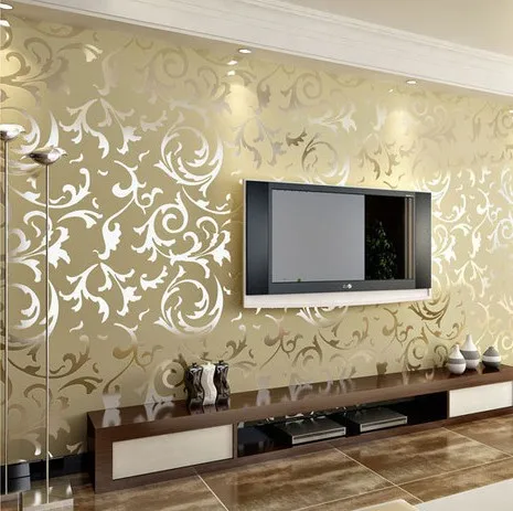 Luxury classic silver grey wallpaper high quality vintage ...