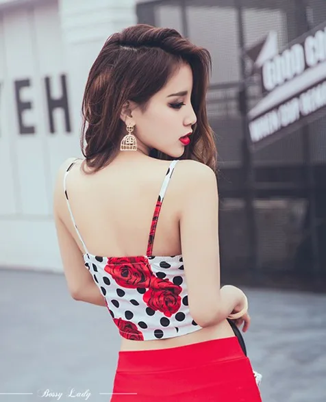 

Women 2018 front Zipper Floral Vintage Padded Bustier Cropped Tops Zipper Bra Party Crop Top Cami Bikini Top