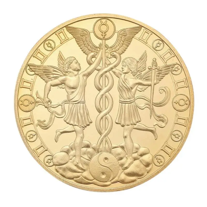 

12 Constellation Physical Gold Plated Physical Commemorative Coin Two-sided Creative Art Collection Present for Friends